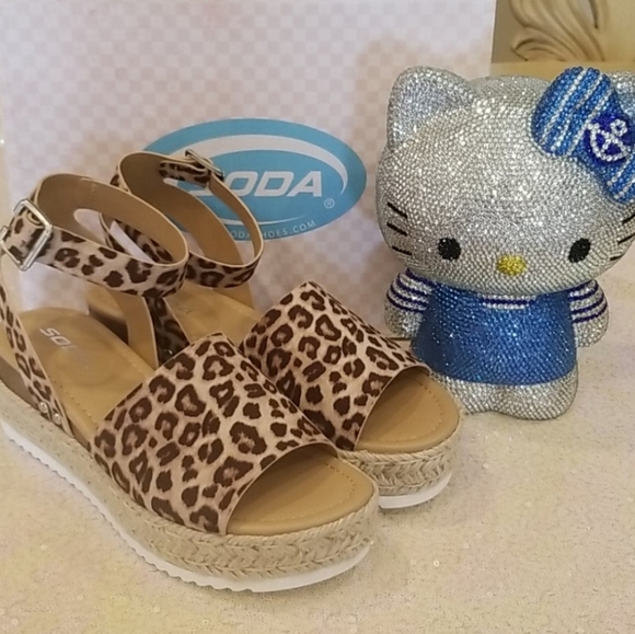 Shoes - Leopard Print Wedges